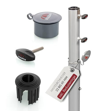 Doppler Bodenhülse Universal 72cm - Aluminium Erdanker für Sonnenschirme mit Durchmesser von 3,2-6,0cm - Schirmständer zum Eingießen in Beton - Bodenanker mit abnehmbarem Aufsatzrohr im Sale